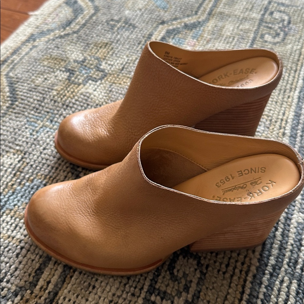 Kork-Ease Tan Leather Mules